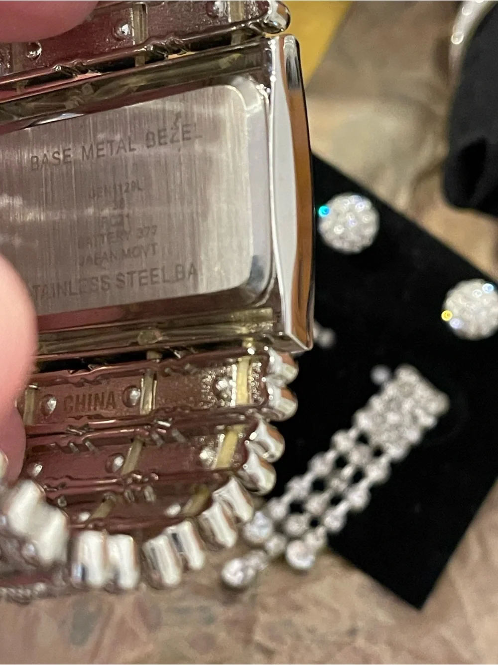 Silver Crystal Bracelet Watch and Earring Set - Sparkling Silver Accessories
